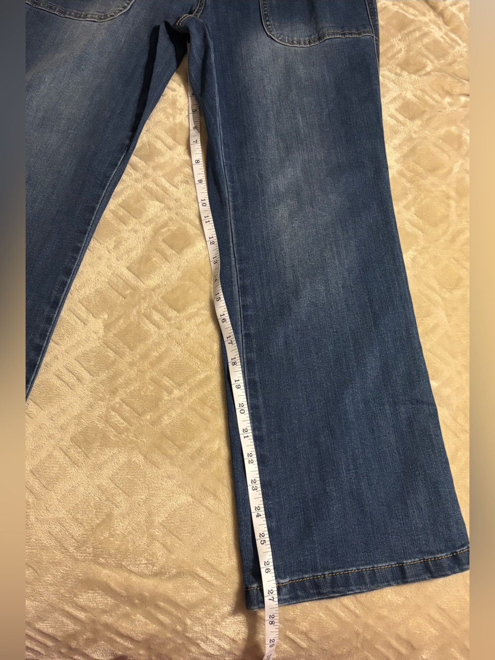 Women’s Straight-Leg Jeans in Dark Blue with Front Patch Pockets - Picture 11 of 14